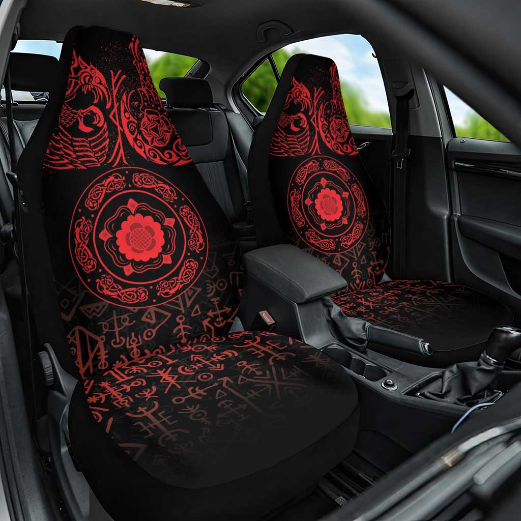 Viking Pride of Yorkshire Car Seat Cover Red Odin’s Ravens Nordic - Wonder Print Shop