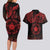 Viking Pride of Yorkshire Couples Matching Long Sleeve Bodycon Dress and Hawaiian Shirt Red Odin’s Ravens Nordic - Wonder Print Shop