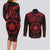Viking Pride of Yorkshire Couples Matching Long Sleeve Bodycon Dress and Long Sleeve Button Shirt Red Odin’s Ravens Nordic - Wonder Print Shop