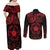Viking Pride of Yorkshire Couples Matching Off Shoulder Maxi Dress and Long Sleeve Button Shirt Red Odin’s Ravens Nordic - Wonder Print Shop