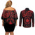 Viking Pride of Yorkshire Couples Matching Off Shoulder Short Dress and Long Sleeve Button Shirt Red Odin’s Ravens Nordic - Wonder Print Shop