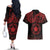 Viking Pride of Yorkshire Couples Matching Off The Shoulder Long Sleeve Dress and Hawaiian Shirt Red Odin’s Ravens Nordic - Wonder Print Shop
