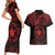 Viking Pride of Yorkshire Couples Matching Short Sleeve Bodycon Dress and Hawaiian Shirt Red Odin’s Ravens Nordic - Wonder Print Shop