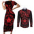 Viking Pride of Yorkshire Couples Matching Short Sleeve Bodycon Dress and Long Sleeve Button Shirt Red Odin’s Ravens Nordic - Wonder Print Shop
