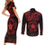Viking Pride of Yorkshire Couples Matching Short Sleeve Bodycon Dress and Long Sleeve Button Shirt Red Odin’s Ravens Nordic - Wonder Print Shop