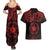 Viking Pride of Yorkshire Couples Matching Summer Maxi Dress and Hawaiian Shirt Red Odin’s Ravens Nordic - Wonder Print Shop