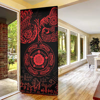 Viking Pride of Yorkshire Door Cover Red Odin’s Ravens Nordic - Wonder Print Shop