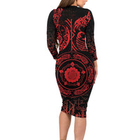 Viking Pride of Yorkshire Family Matching Long Sleeve Bodycon Dress and Hawaiian Shirt Red Odin’s Ravens Nordic - Wonder Print Shop