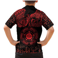 Viking Pride of Yorkshire Family Matching Mermaid Dress and Hawaiian Shirt Red Odin’s Ravens Nordic - Wonder Print Shop