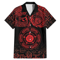 Viking Pride of Yorkshire Family Matching Mermaid Dress and Hawaiian Shirt Red Odin’s Ravens Nordic - Wonder Print Shop