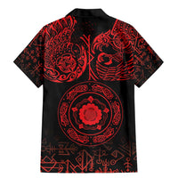 Viking Pride of Yorkshire Family Matching Mermaid Dress and Hawaiian Shirt Red Odin’s Ravens Nordic - Wonder Print Shop