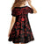 Viking Pride of Yorkshire Family Matching Off The Shoulder Long Sleeve Dress and Hawaiian Shirt Red Odin’s Ravens Nordic - Wonder Print Shop