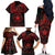 Viking Pride of Yorkshire Family Matching Off The Shoulder Long Sleeve Dress and Hawaiian Shirt Red Odin’s Ravens Nordic - Wonder Print Shop