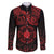 Viking Pride of Yorkshire Family Matching Off The Shoulder Long Sleeve Dress and Hawaiian Shirt Red Odin’s Ravens Nordic - Wonder Print Shop