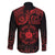 Viking Pride of Yorkshire Family Matching Off The Shoulder Long Sleeve Dress and Hawaiian Shirt Red Odin’s Ravens Nordic - Wonder Print Shop
