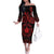 Viking Pride of Yorkshire Family Matching Off The Shoulder Long Sleeve Dress and Hawaiian Shirt Red Odin’s Ravens Nordic - Wonder Print Shop