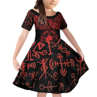 Viking Pride of Yorkshire Family Matching Off Shoulder Short Dress and Hawaiian Shirt Red Odin’s Ravens Nordic - Wonder Print Shop