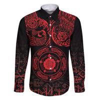 Viking Pride of Yorkshire Family Matching Puletasi and Hawaiian Shirt Red Odin’s Ravens Nordic - Wonder Print Shop
