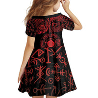 Viking Pride of Yorkshire Family Matching Short Sleeve Bodycon Dress and Hawaiian Shirt Red Odin’s Ravens Nordic - Wonder Print Shop