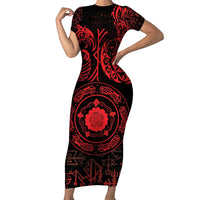 Viking Pride of Yorkshire Family Matching Short Sleeve Bodycon Dress and Hawaiian Shirt Red Odin’s Ravens Nordic - Wonder Print Shop