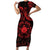 Viking Pride of Yorkshire Family Matching Short Sleeve Bodycon Dress and Hawaiian Shirt Red Odin’s Ravens Nordic - Wonder Print Shop