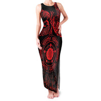 Viking Pride of Yorkshire Family Matching Tank Maxi Dress and Hawaiian Shirt Red Odin’s Ravens Nordic - Wonder Print Shop