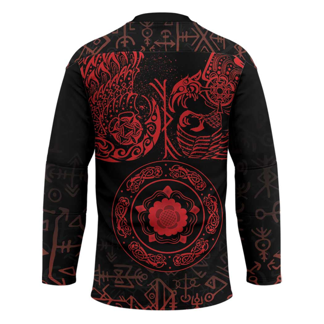 Viking Pride of Yorkshire Hockey Jersey Red Odin’s Ravens Nordic - Wonder Print Shop