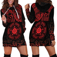 Viking Pride of Yorkshire Hoodie Dress Red Odin’s Ravens Nordic - Wonder Print Shop