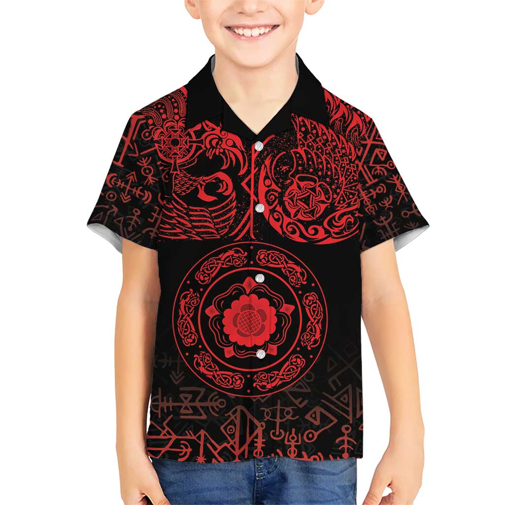 Viking Pride of Yorkshire Kid Hawaiian Shirt Red Odin’s Ravens Nordic - Wonder Print Shop