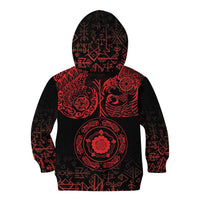 Viking Pride of Yorkshire Kid Hoodie Red Odin’s Ravens Nordic - Wonder Print Shop