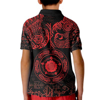 Viking Pride of Yorkshire Kid Polo Shirt Red Odin’s Ravens Nordic - Wonder Print Shop
