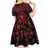 Viking Pride of Yorkshire Kid Short Sleeve Dress Red Odin’s Ravens Nordic - Wonder Print Shop
