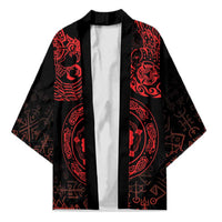 Viking Pride of Yorkshire Kimono Red Odin’s Ravens Nordic - Wonder Print Shop