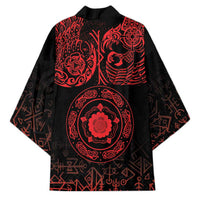 Viking Pride of Yorkshire Kimono Red Odin’s Ravens Nordic - Wonder Print Shop
