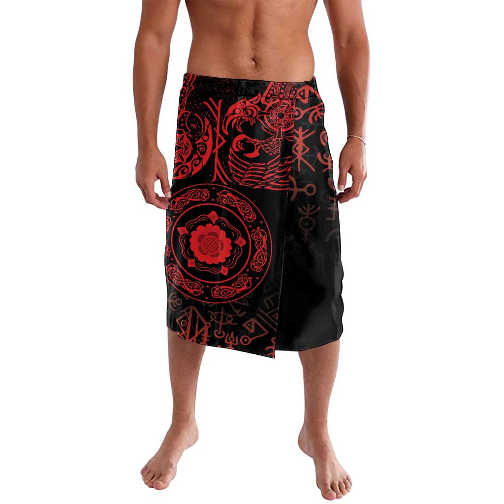 Viking Pride of Yorkshire Lavalava Red Odin’s Ravens Nordic - Wonder Print Shop