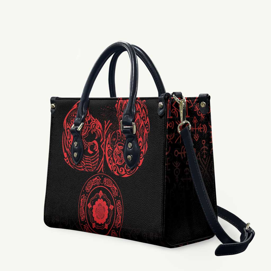 Viking Pride of Yorkshire Leather Bag Red Odin’s Ravens Nordic - Wonder Print Shop