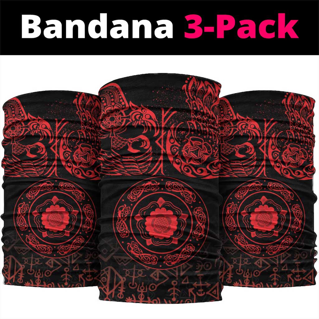 Viking Pride of Yorkshire Neck Gaiter Red Odin’s Ravens Nordic - Wonder Print Shop