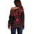 Viking Pride of Yorkshire Off Shoulder Sweater Red Odin’s Ravens Nordic - Wonder Print Shop