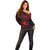 Viking Pride of Yorkshire Off Shoulder Sweater Red Odin’s Ravens Nordic - Wonder Print Shop