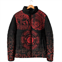 Viking Pride of Yorkshire Padded Jacket Red Odin’s Ravens Nordic - Wonder Print Shop
