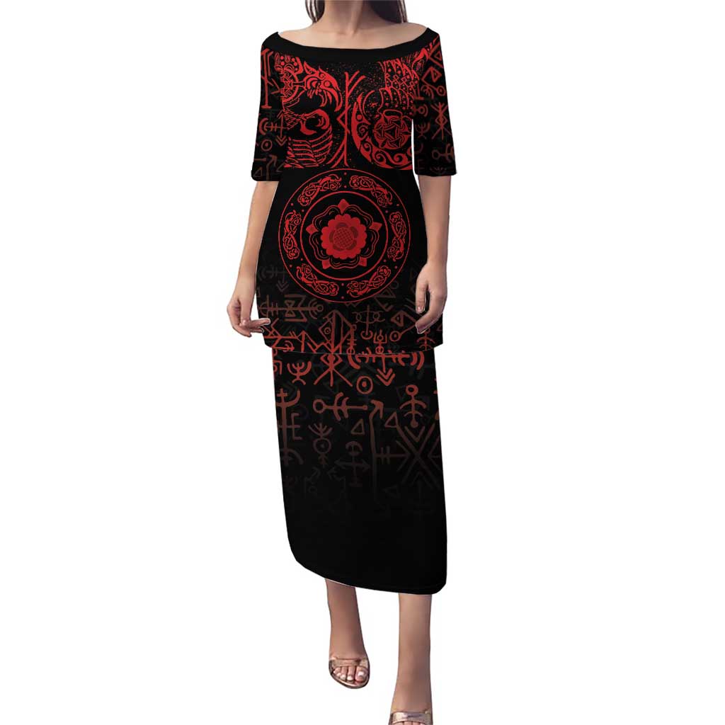 Viking Pride of Yorkshire Puletasi Red Odin’s Ravens Nordic - Wonder Print Shop