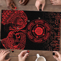 Viking Pride of Yorkshire Puzzle Red Odin’s Ravens Nordic - Wonder Print Shop
