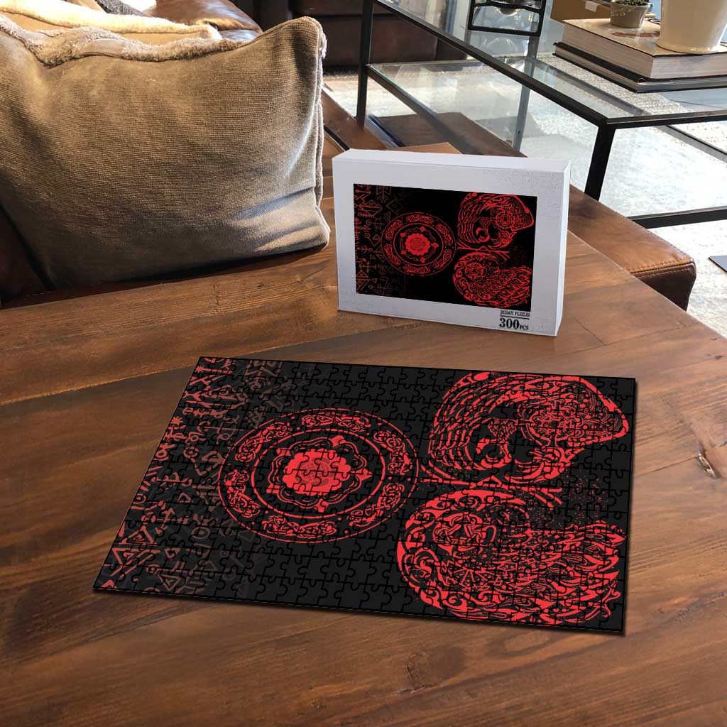 Viking Pride of Yorkshire Puzzle Red Odin’s Ravens Nordic - Wonder Print Shop