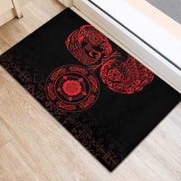 Viking Pride of Yorkshire Rubber Doormat Red Odin’s Ravens Nordic - Wonder Print Shop
