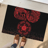 Viking Pride of Yorkshire Rubber Doormat Red Odin’s Ravens Nordic - Wonder Print Shop