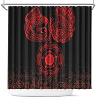 Viking Pride of Yorkshire Shower Curtain Red Odin’s Ravens Nordic - Wonder Print Shop