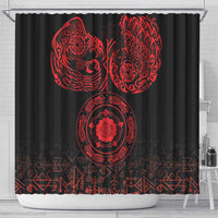 Viking Pride of Yorkshire Shower Curtain Red Odin’s Ravens Nordic - Wonder Print Shop
