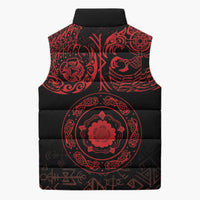 Viking Pride of Yorkshire Sleeveless Puffer Jacket Red Odin’s Ravens Nordic - Wonder Print Shop