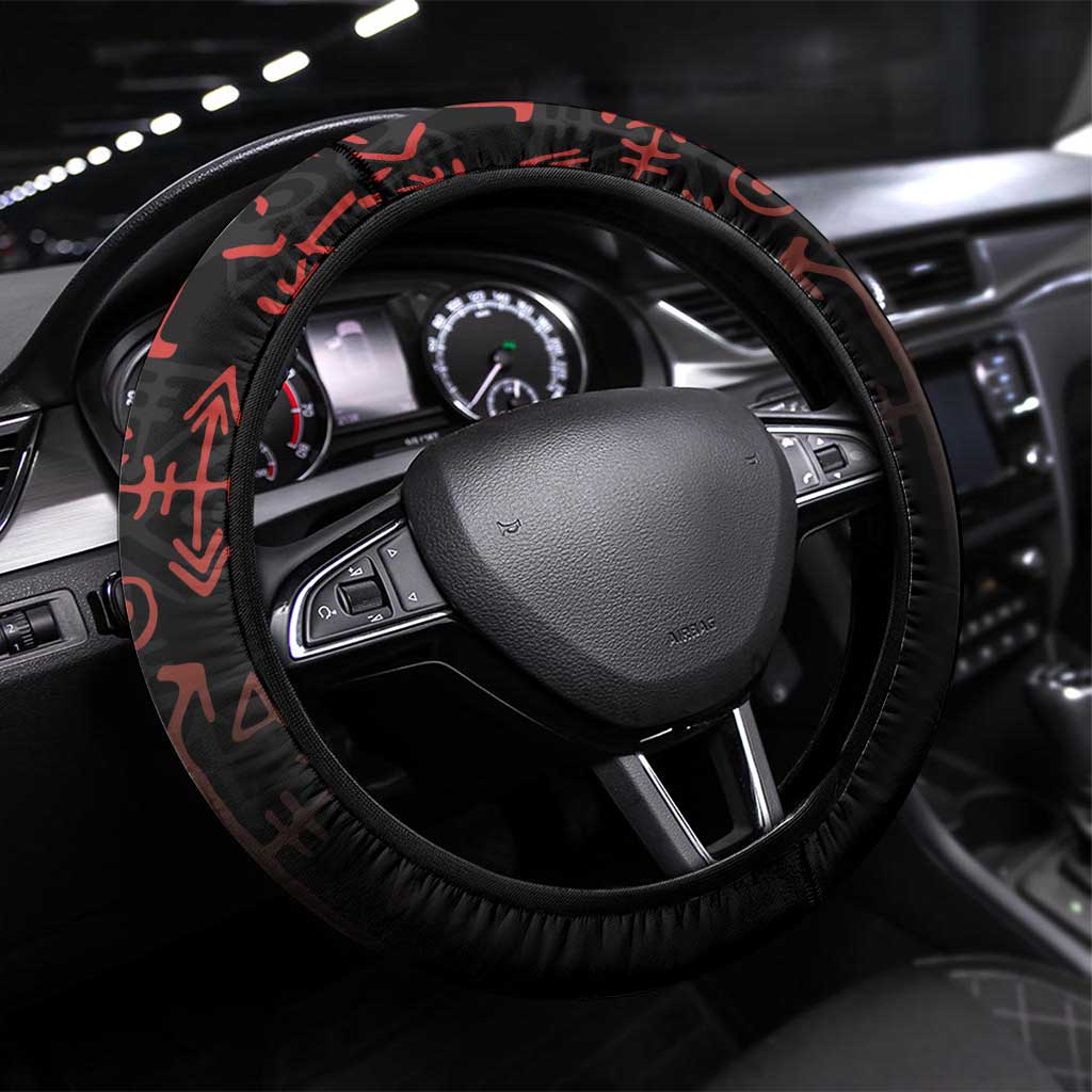 Viking Pride of Yorkshire Steering Wheel Cover Red Odin’s Ravens Nordic - Wonder Print Shop