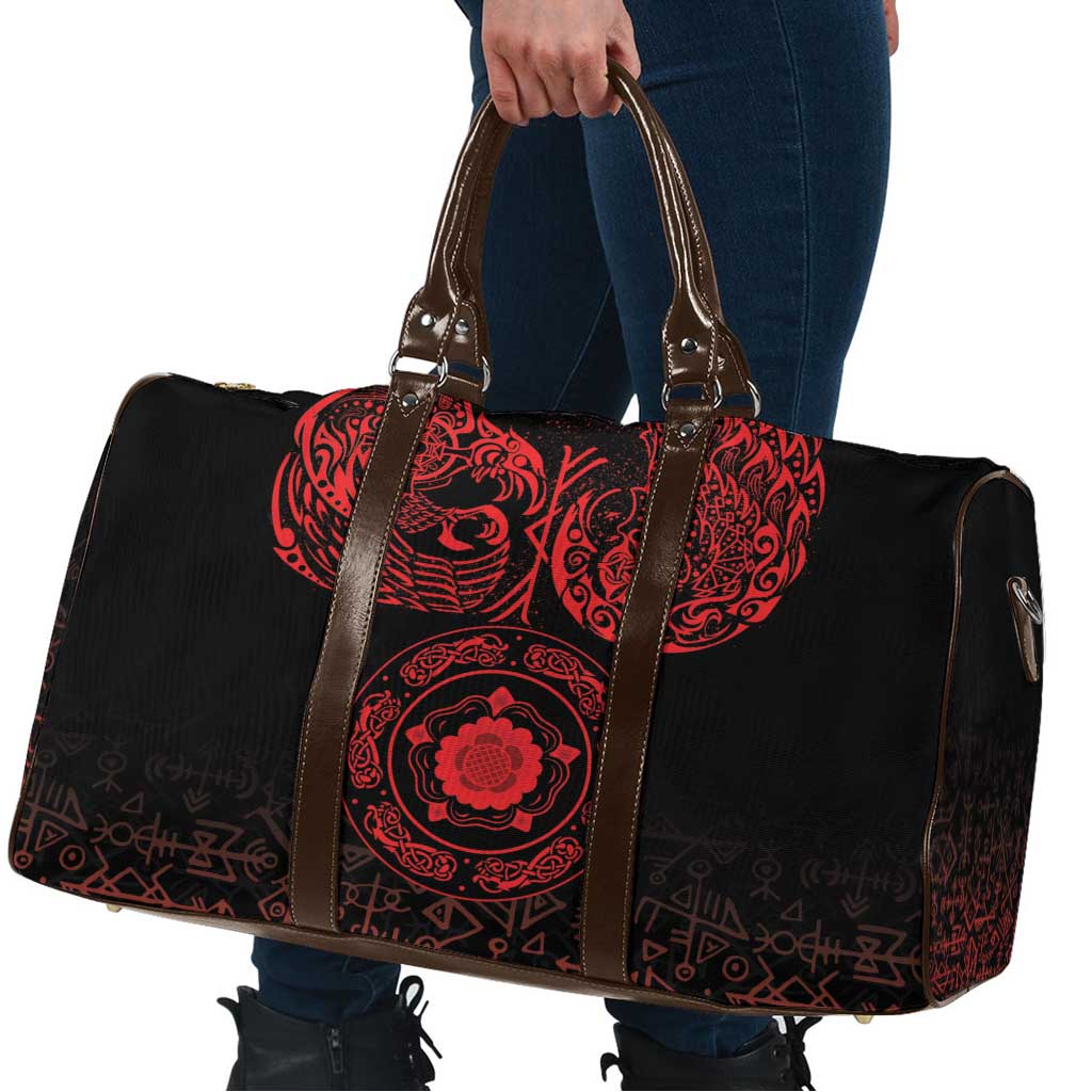 Viking Pride of Yorkshire Travel Bag Red Odin’s Ravens Nordic - Wonder Print Shop